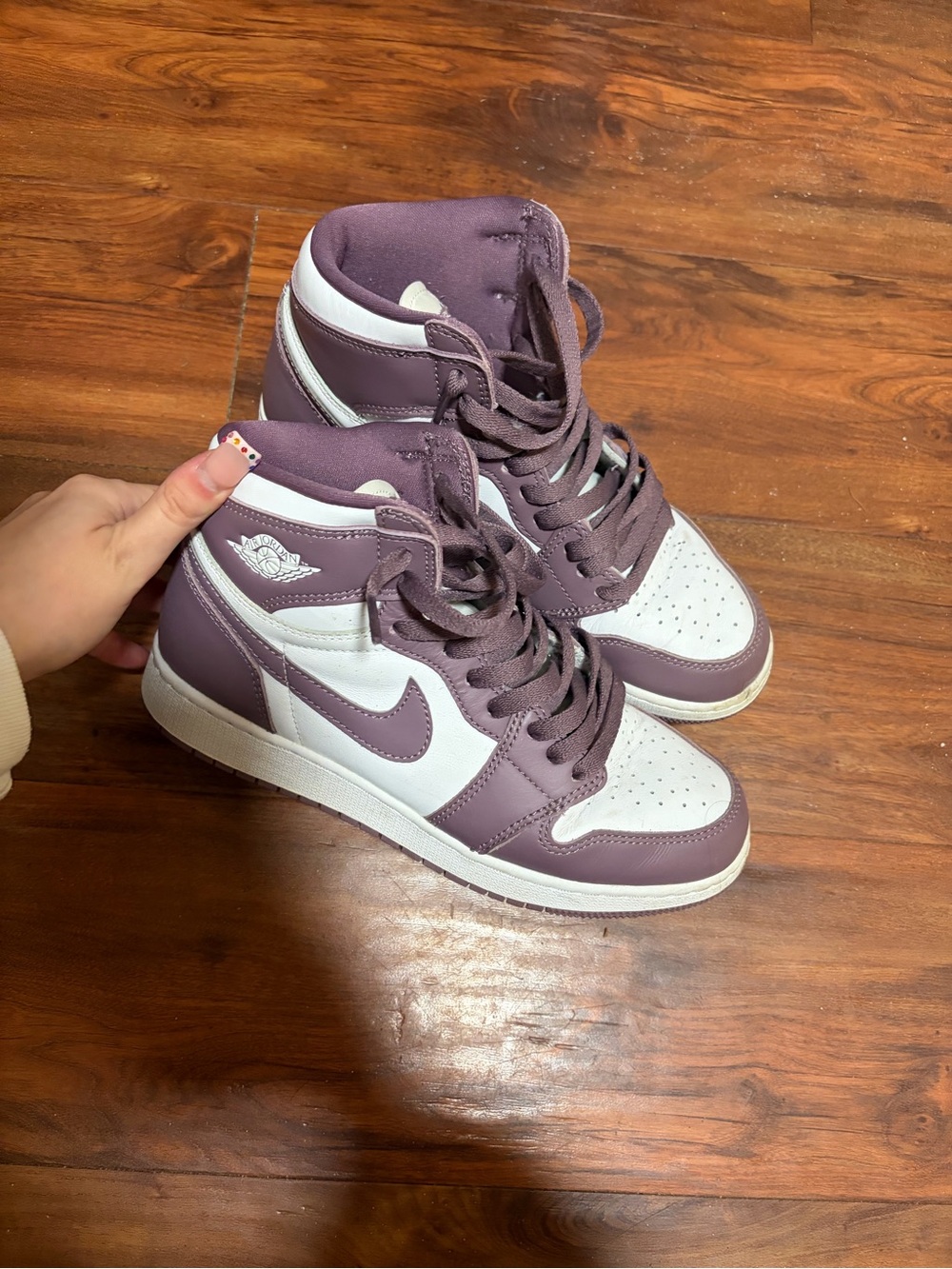 Nike Women’s High-Top Sneakers in Mauve and White